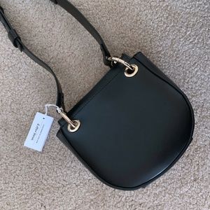 NWT & Other Stories Mini Saddle Black Leather Bag